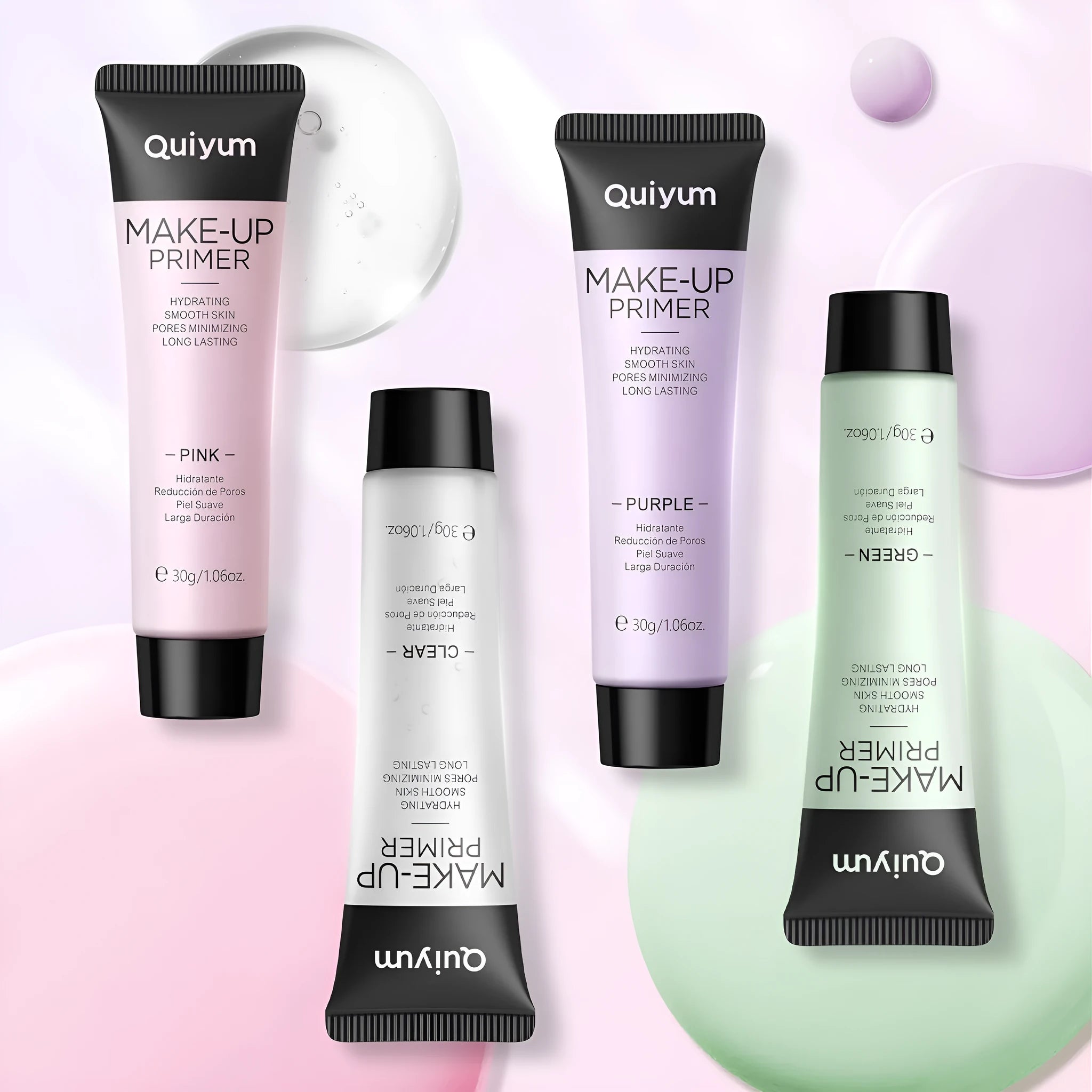 30g colour correcting makeup primer compact in green, pink and purple shades for skin tone correction