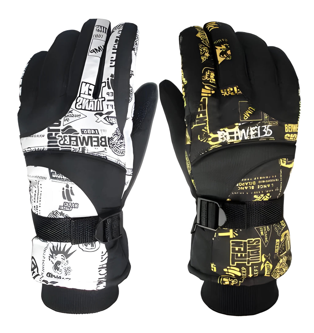 Men's nylon winter ski gloves, windproof breathable keep warm, man size, multiple colours