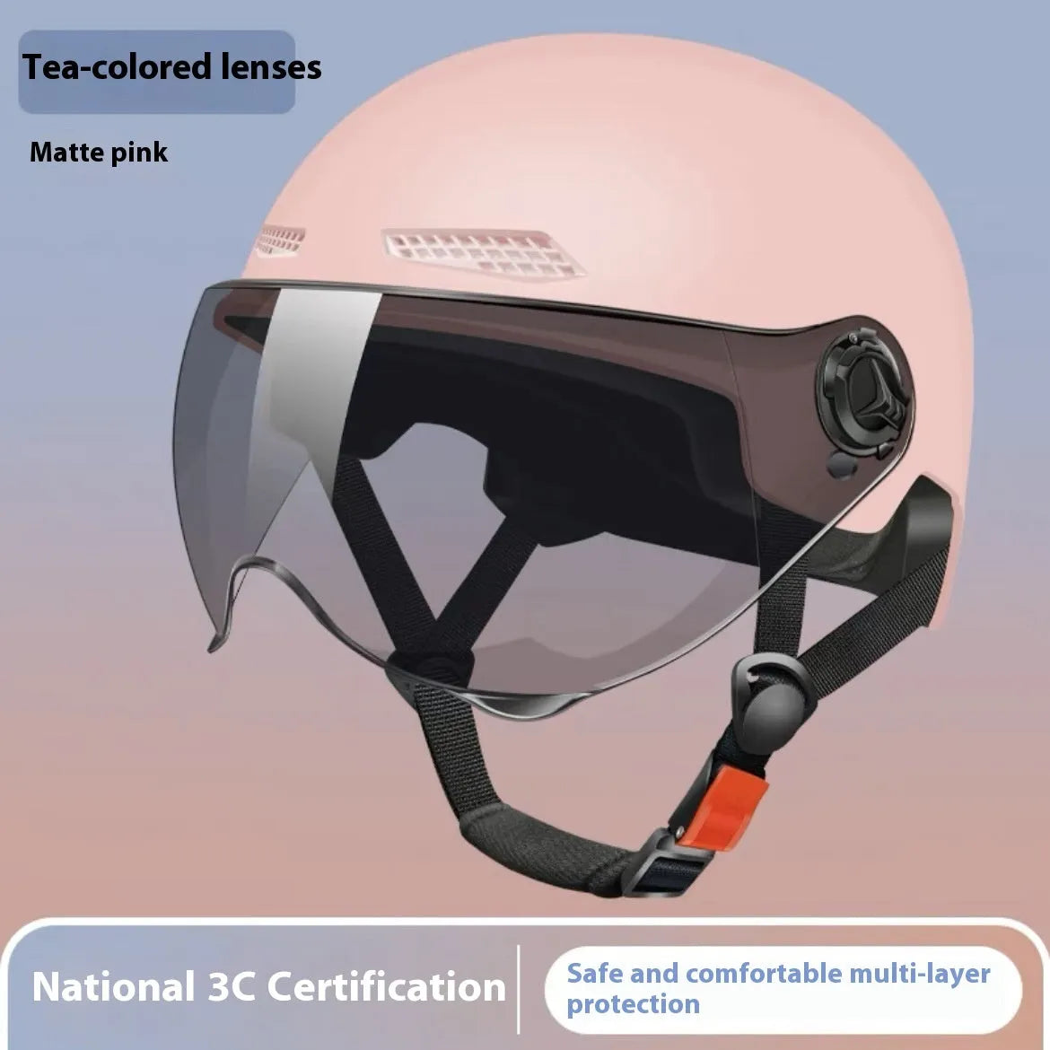 3C certified electric motorcycle helmet with sun protection visor in ice crystal grey colour