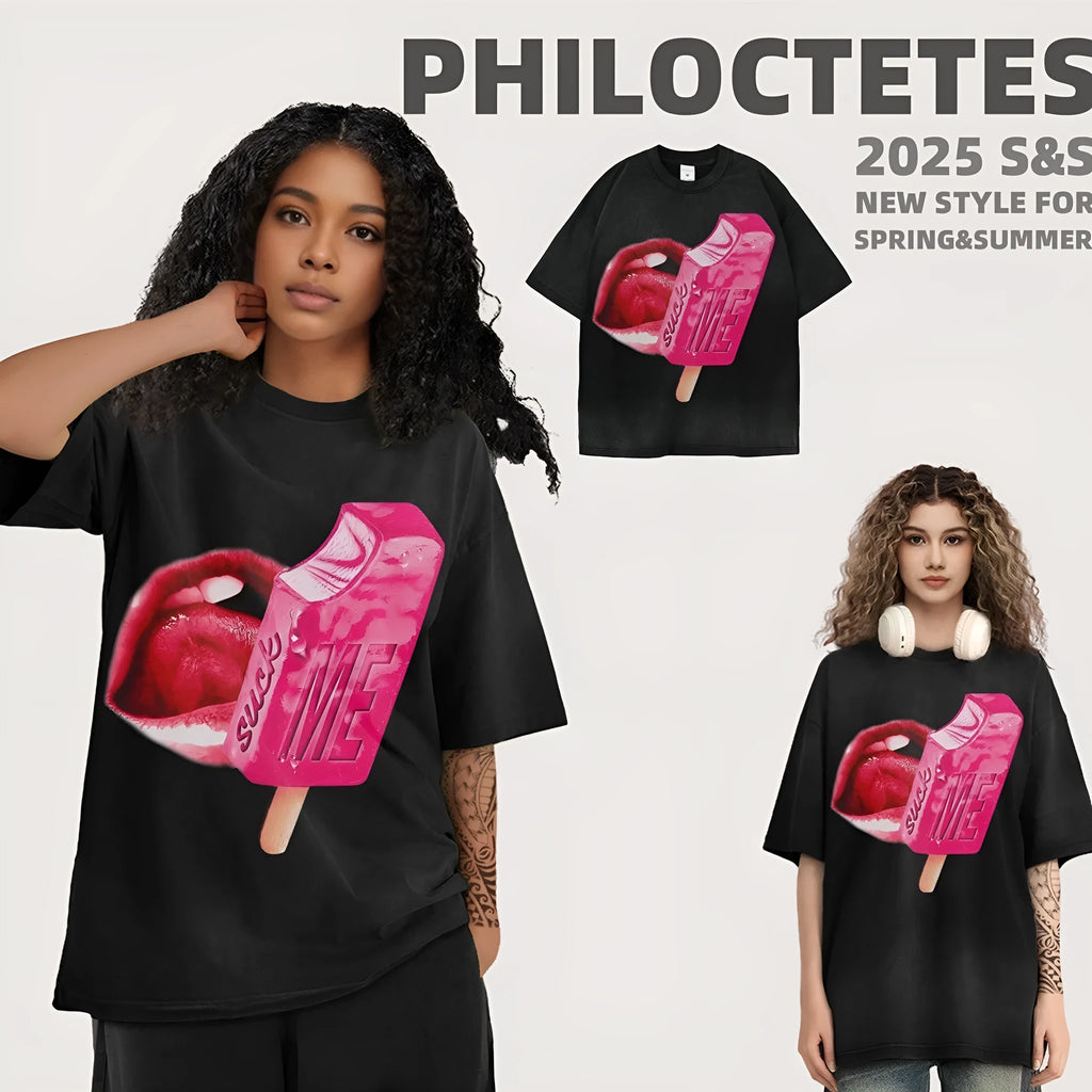 A loose-fit heavy washed cotton t-shirt in a streetwear style, shown in multiple colour options.