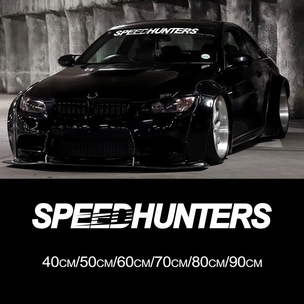 Long reflective vinyl car sticker with graphic design in one of nine colour options
