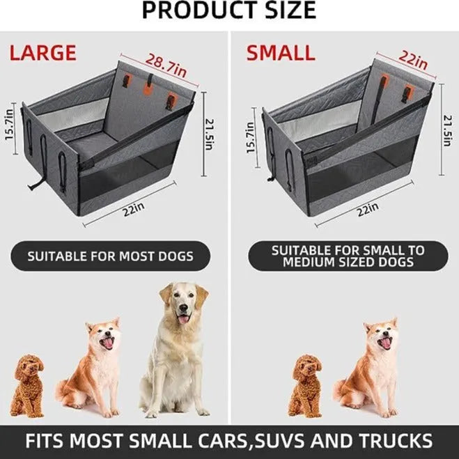 Water resistant dog bed with removable grey cloth cover, 56cm square design