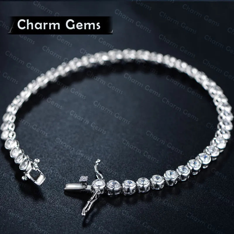 Real gold electroplated bracelet in white colour, simple bracelet jewellery with gold-plated finish
