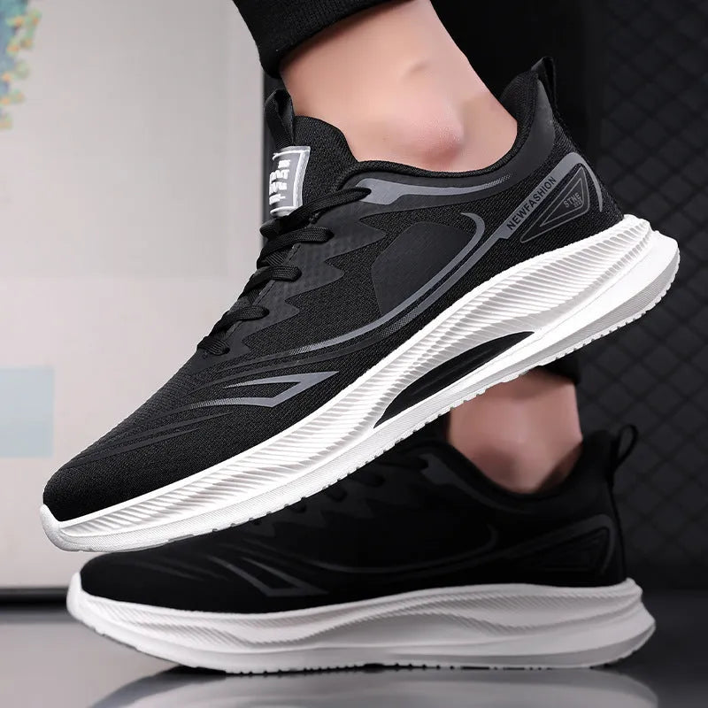 Men's low-top casual sneakers with mesh upper and rubber sole in multiple colour options