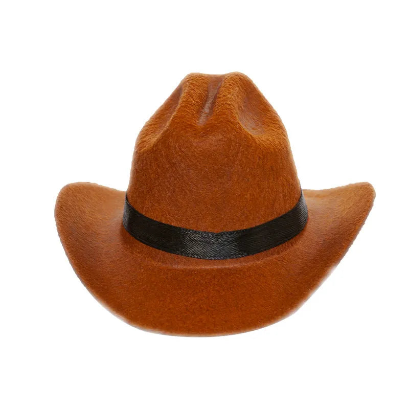 British cat cowboy hat for small pets in sizes S and M with decorative trim options