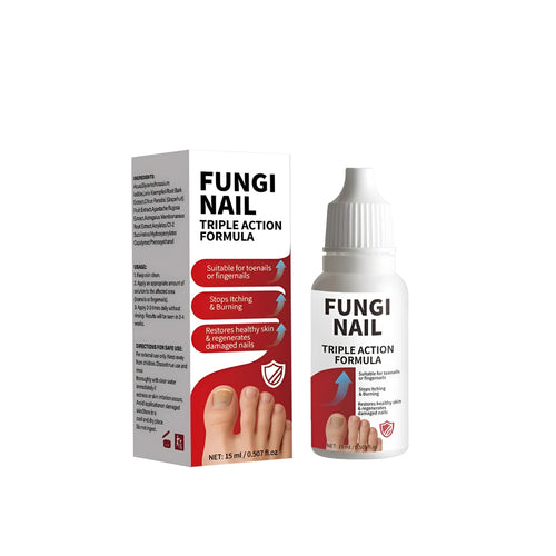 A 15ml bottle of FP-A072 anti-fungal nail repair solution for damaged nails.