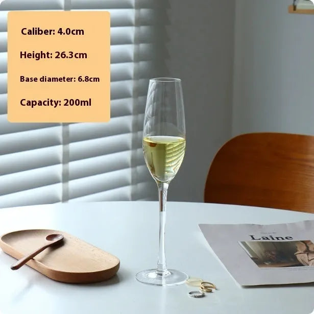 French design goblet champagne glass in crystal colour variations