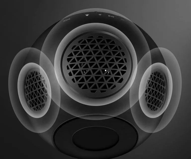 Compact LED seven-color Bluetooth speaker magic ball with colour-changing lights on a plain background