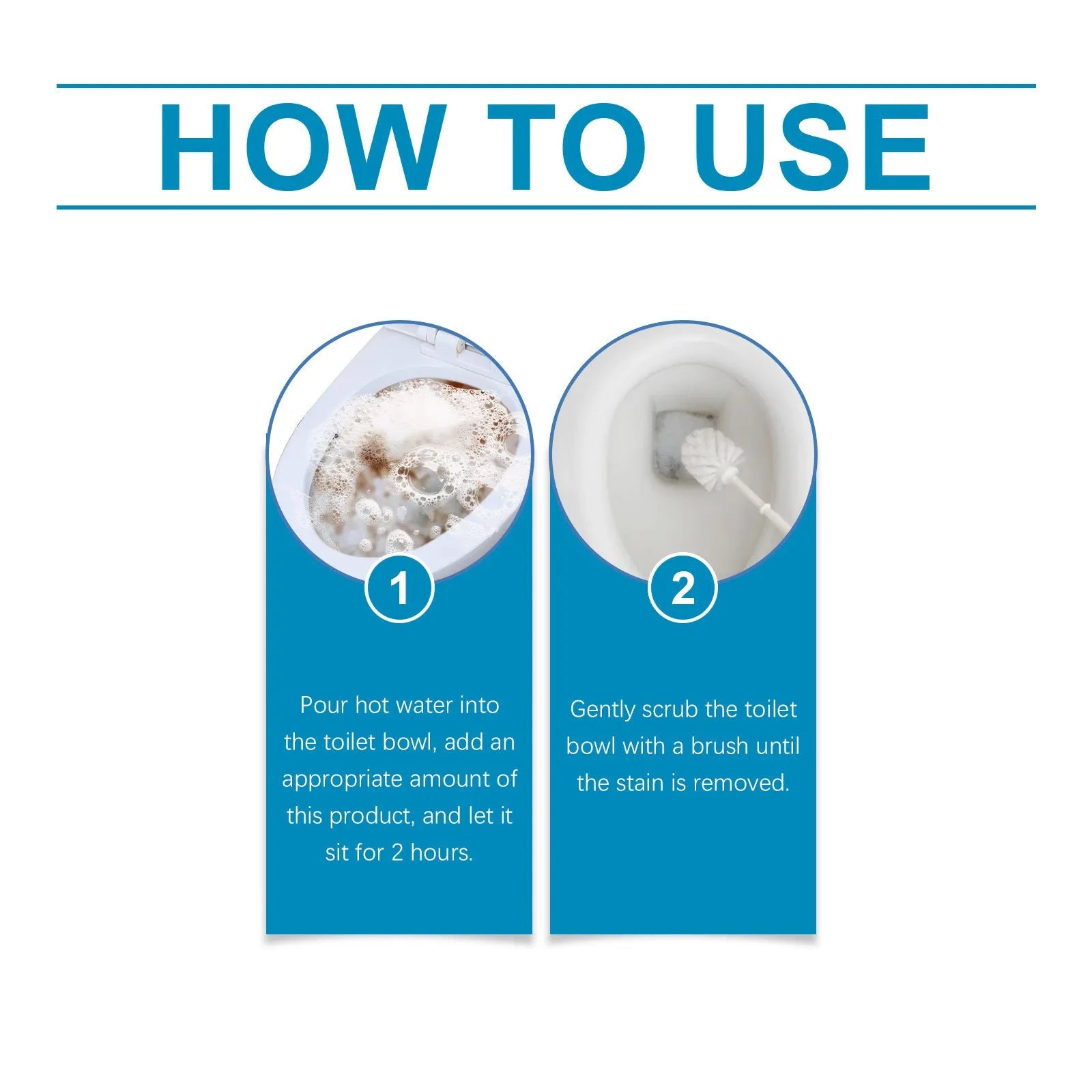 Toilet cleaning powder in four 30g sachets with descaling and stain removal formula