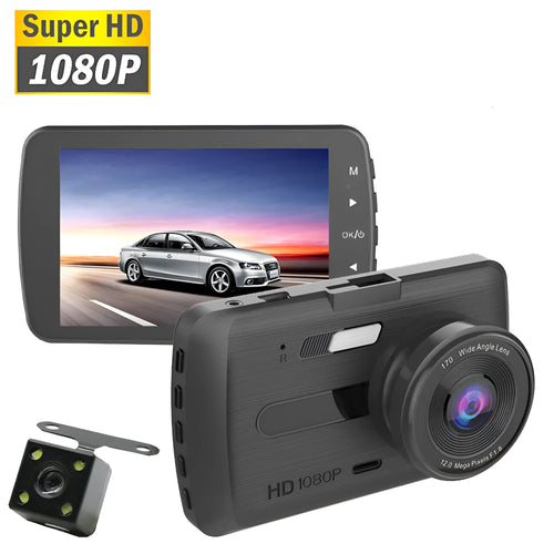 1080P Full HD dual lens driving recorder with 3.5 inch IPS screen and night vision
