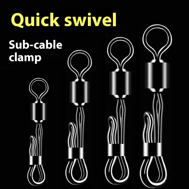 Brass quick-change barrel swivel bearing line clamp for craft and fishing, shown in a pack.
