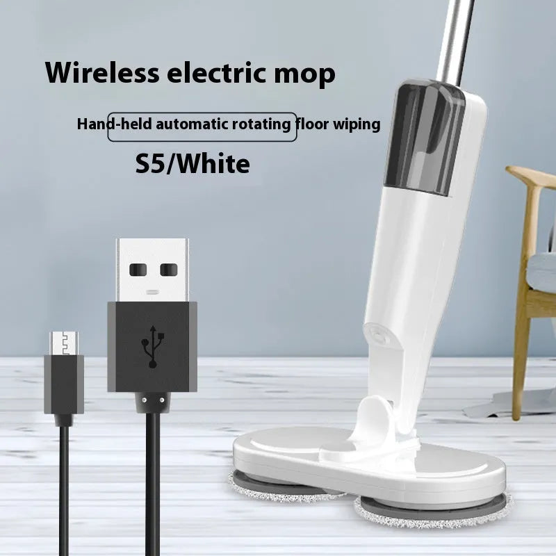 Wireless floor cleaning machine in S5 Green colour sweeps and mops with USB charging cable