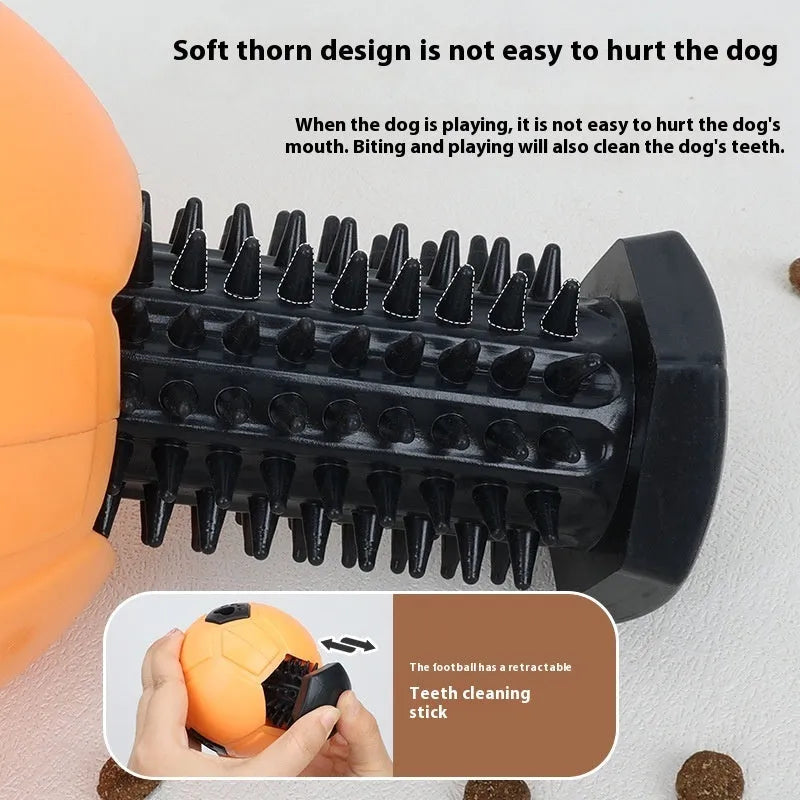 Orange and white TPR rubber dog ball toy for teeth grinding and nibbling