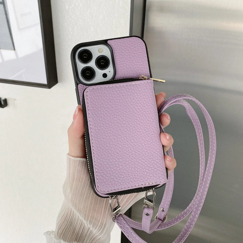 Litchi patterned iPhone protective case in PC and leather showing texture detail and available colour options