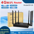 Industrial iron box 4G router with removable sucker antenna measuring 29.5 x 25 cm