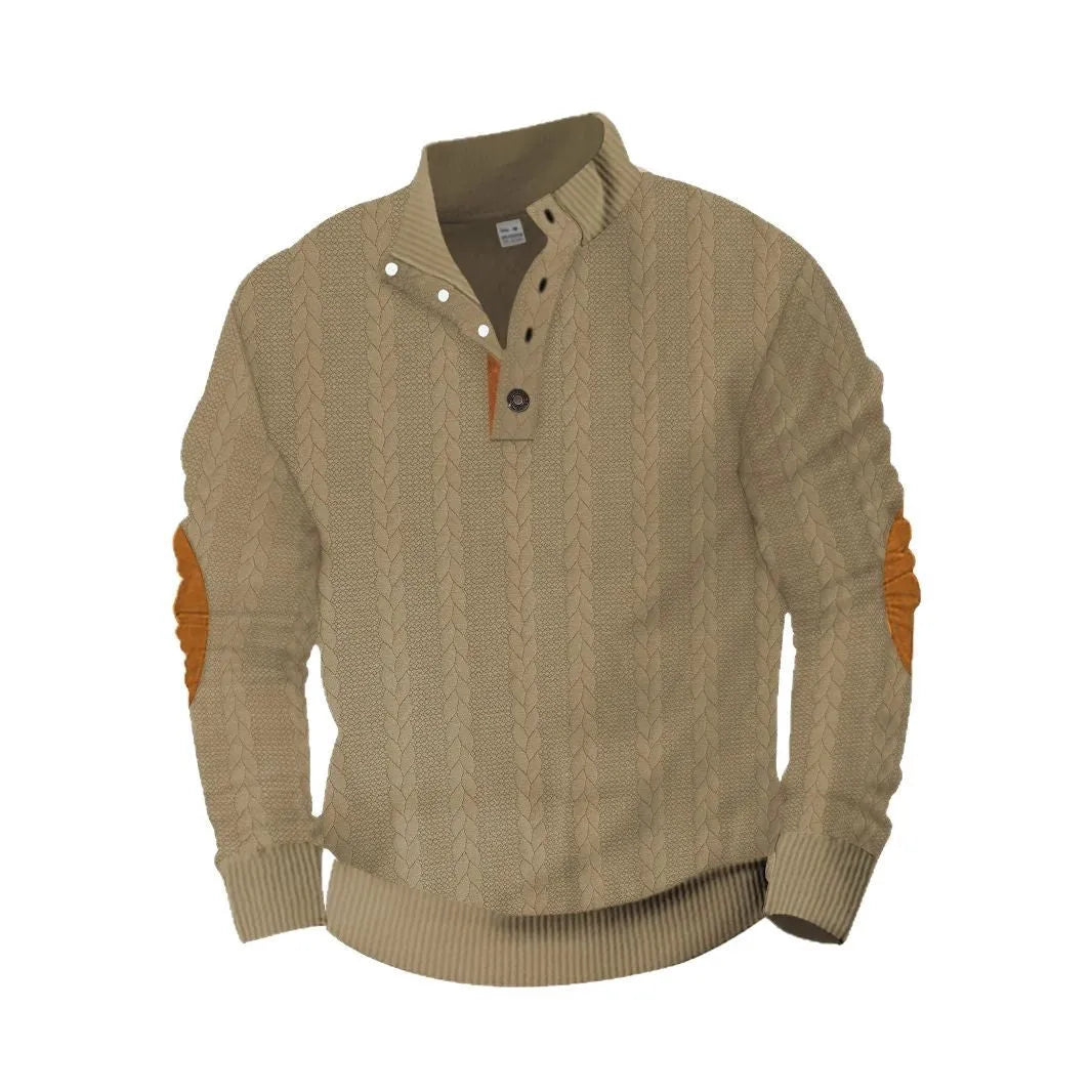Men's patch embroidery sweatshirt in solid colours, polyester, sizes S to XXXL, casual pullover.