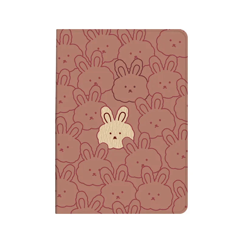 Cartoon cute rabbit silicone iPad case book airbag transparent frame for iPad Pro 11 inch in pink with rabbit print