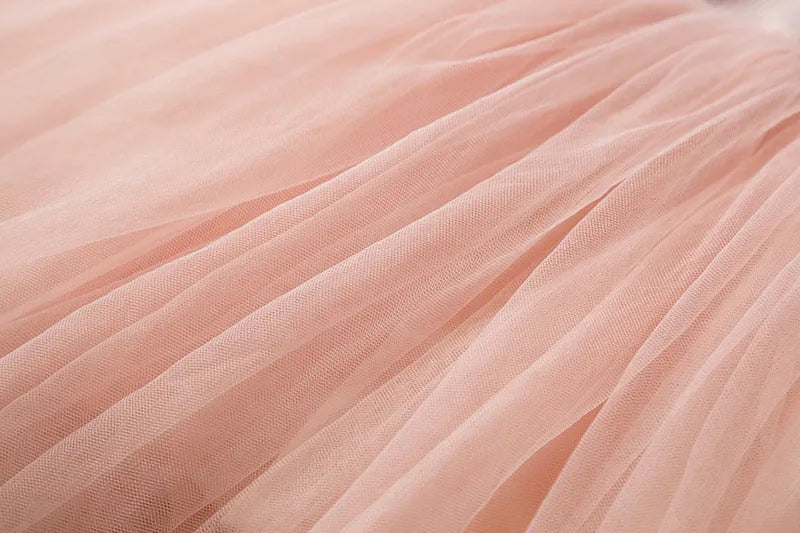 Baby girl wearing long sleeve lace tutu dress in pink, suitable for first birthday or christening events