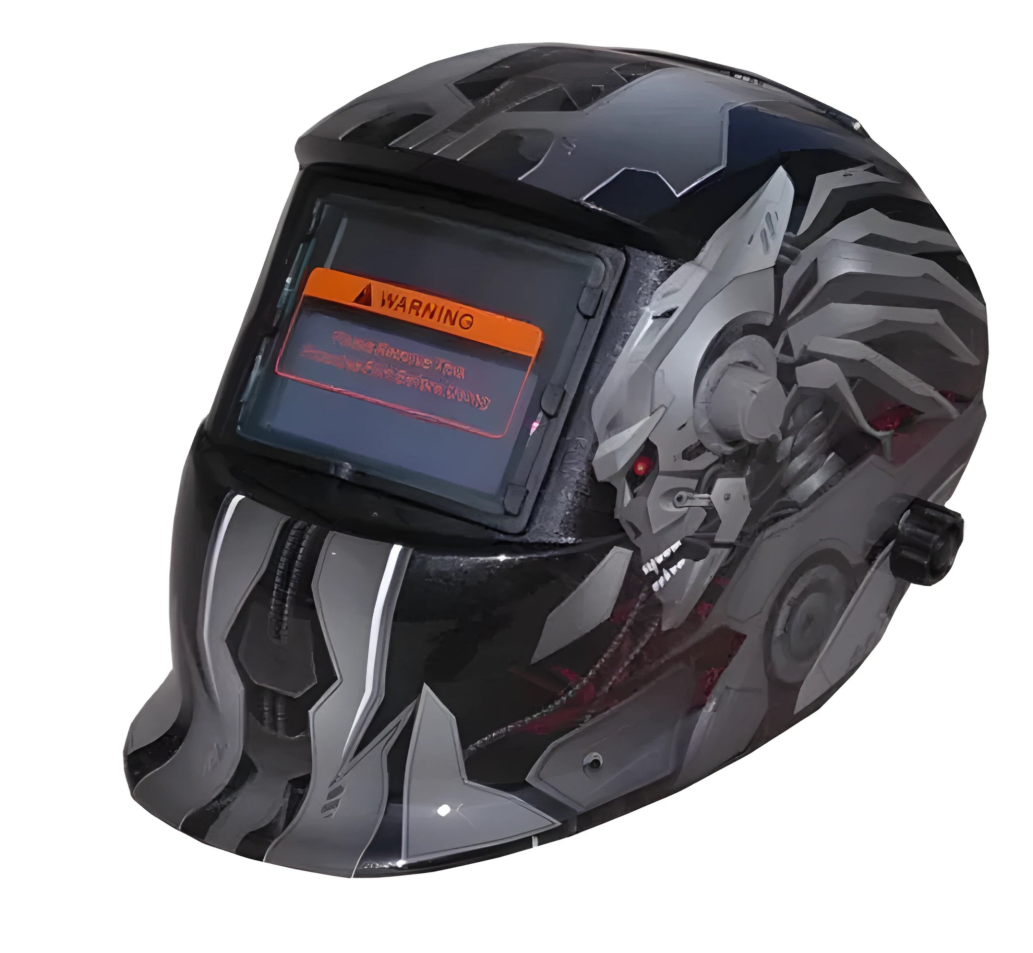 LCD solar welding mask with auto-darkening lens and adjustable head straps for eye and face protection