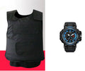 Luxury tactical watch chronograph waterproof black blue with vest colour option for men and women