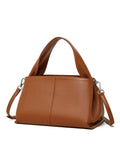 Women's genuine cowhide messenger bag with retro texture in horizontal square shape