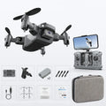 Mini 4-channel alloy drone with 4K camera and retractable remote control, folded size 6x7.5x3 cm