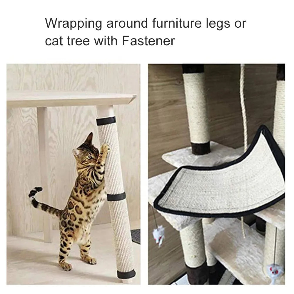 Cat Scratch Board Sisal Pad Table Sofa Protection Mat Furniture Protector with Sword Sisal and Corn Fibre for Nail Trimming and Scratching Instinct Beige 40x29cm Regular or Nailed or Handrail Style