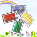 Children's plastic microscope slide set with colour-coded boxes containing plant and animal specimens