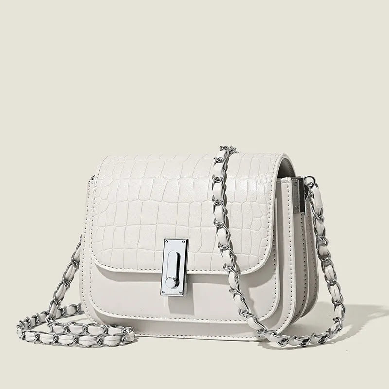 Soft PU women's crossbody shoulder bag in horizontal square shape, shown in green colour.