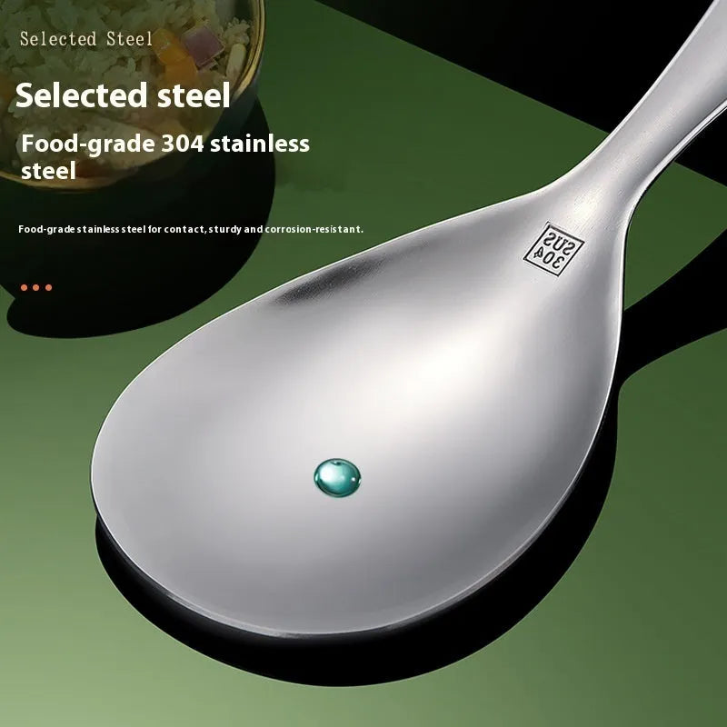 A solid colour 304 stainless steel meal spoon for adults, shown against a plain background.