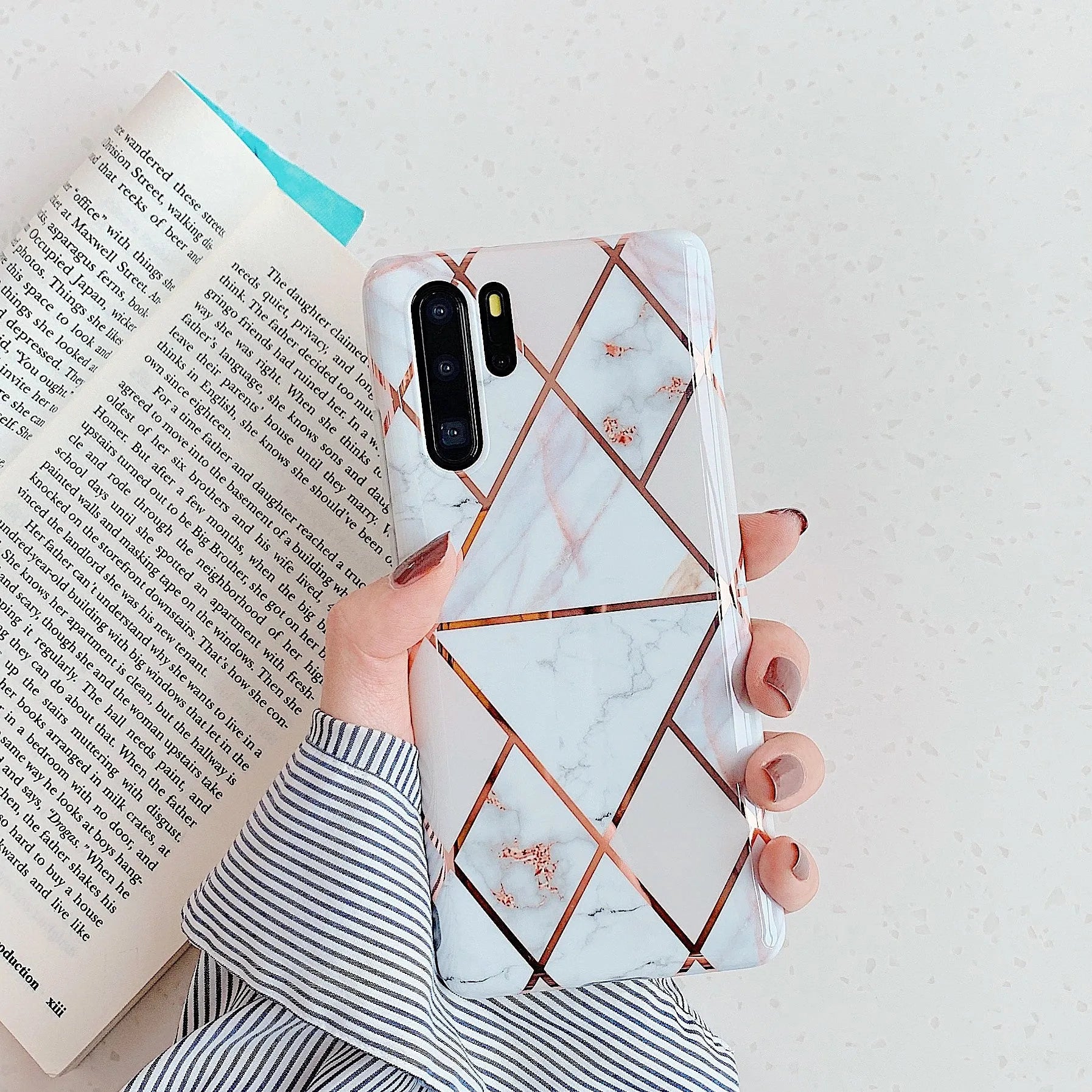 Electroplated marble pattern TPU phone case for Huawei and Samsung smartphones