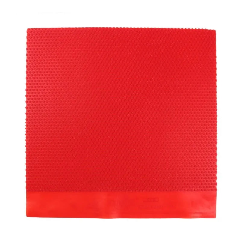 Single sheet of black table tennis rubber with small particle texture.
