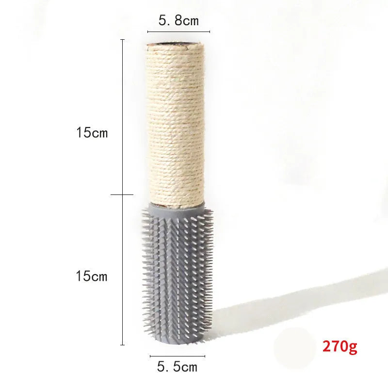 Brown sisal rope cat scratching post measuring 30cm tall with square base