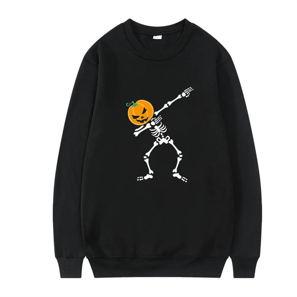 Women's printed long sleeve crew neck casual top shown in multiple colour options.