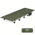 Ultra-light folding camping bed, 190x65x15cm, aluminium alloy frame, Oxford cloth, army green