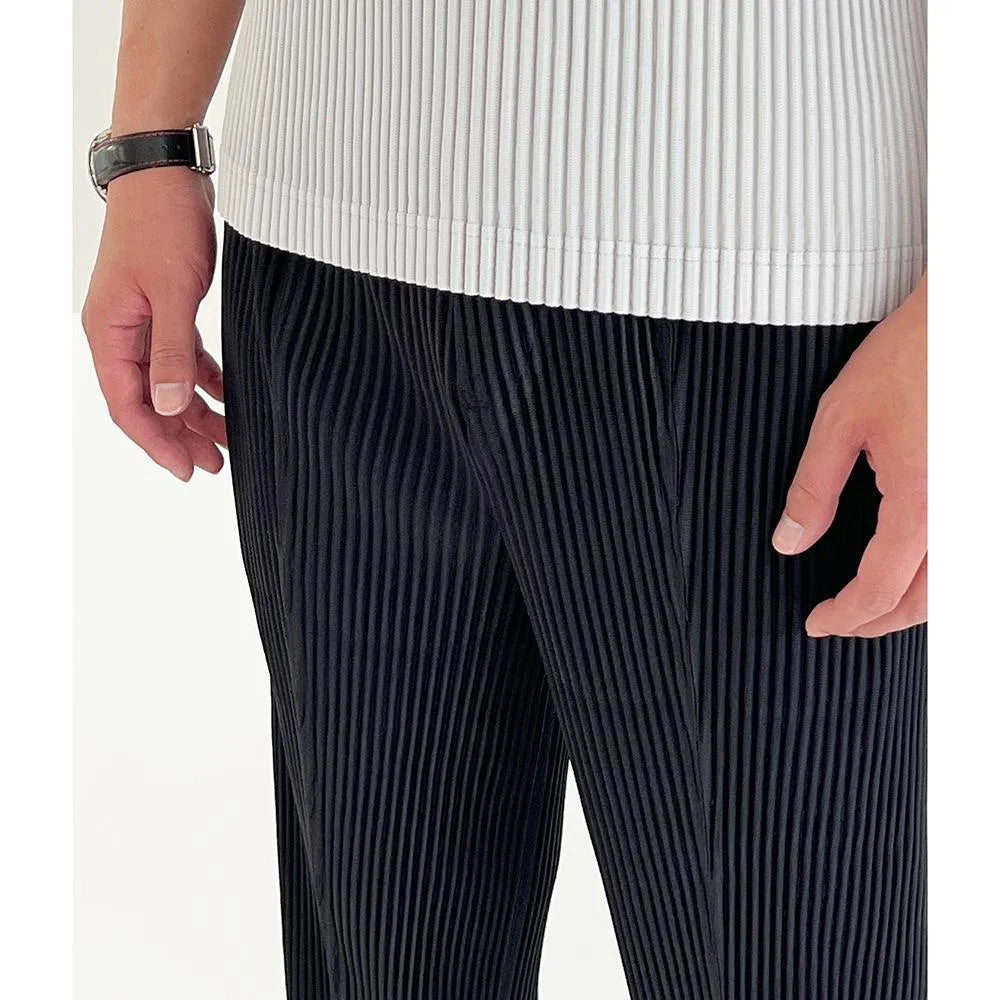 Men's casual baggy straight trousers in polyester fibre, mid-waist, available in gray, sizes M to XXL