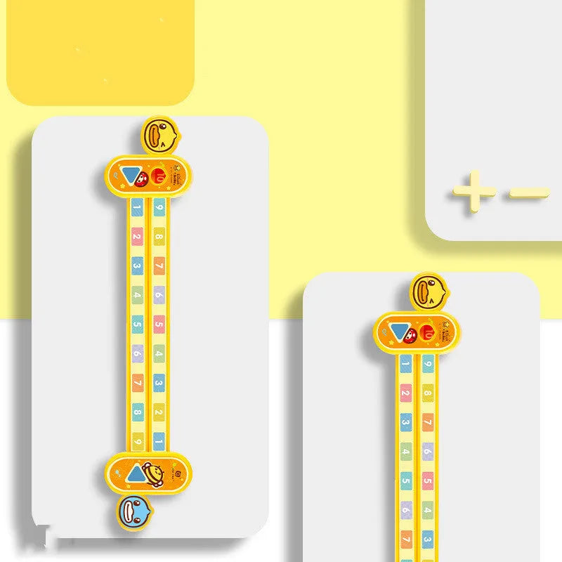 Yellow plastic children's digital decomposition ruler measuring 24.5cm for educational maths use