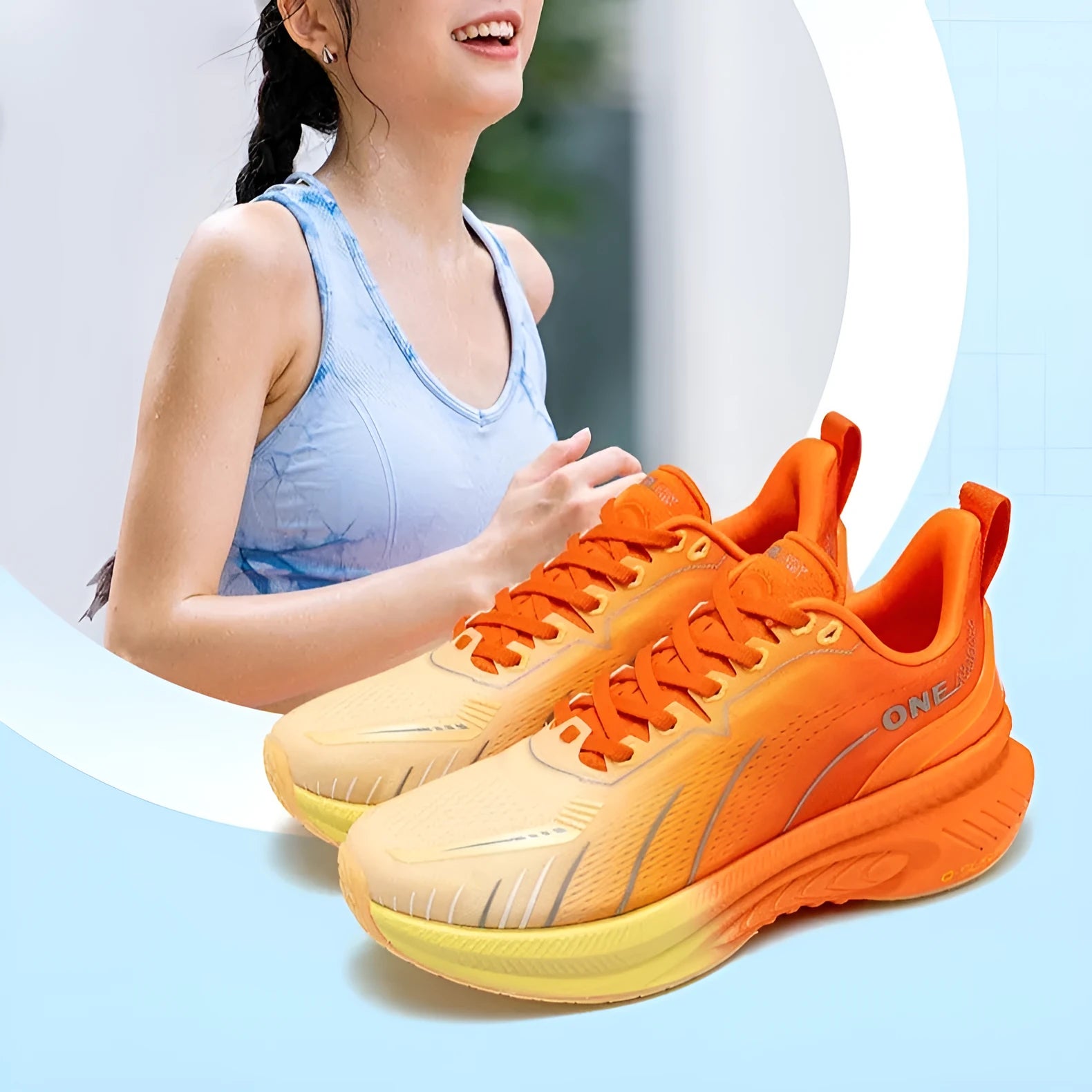 Low-top running sneaker in a selected colour, showing PU mesh upper and rubber sole with decorative embroidery or tassel.