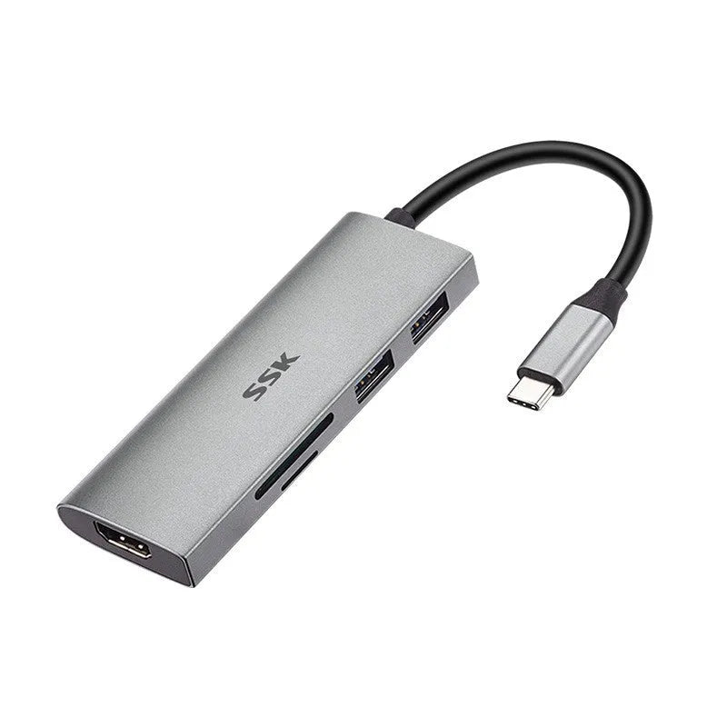 11-in-1 USB C hub adapter with HDMI VGA USB 3.0 Ethernet PD and card reader ports, metal casing