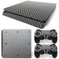 PS4 Slim carbon fiber console skin sticker with grinding yarn texture and HD print in black carbon fiber colour