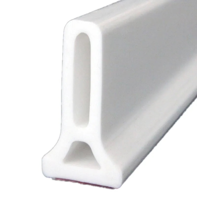 Flexible black TPE silicone water blocking strip for bathroom shower floor.