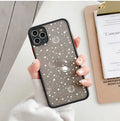 Black star universe design textured hard case for iPhone 13 Pro Max on a white background.