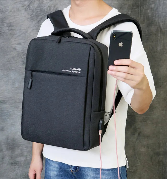 Rechargeable waterproof laptop backpack in Oxford cloth for 14-inch and 15.6-inch computers