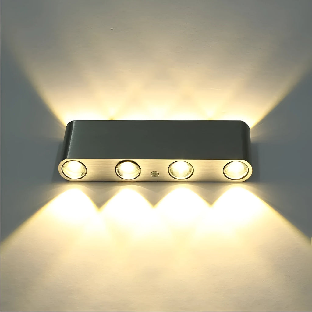 Modern aluminium LED wall lamp with compact 180x60x30mm dimensions for corridor and TV background lighting