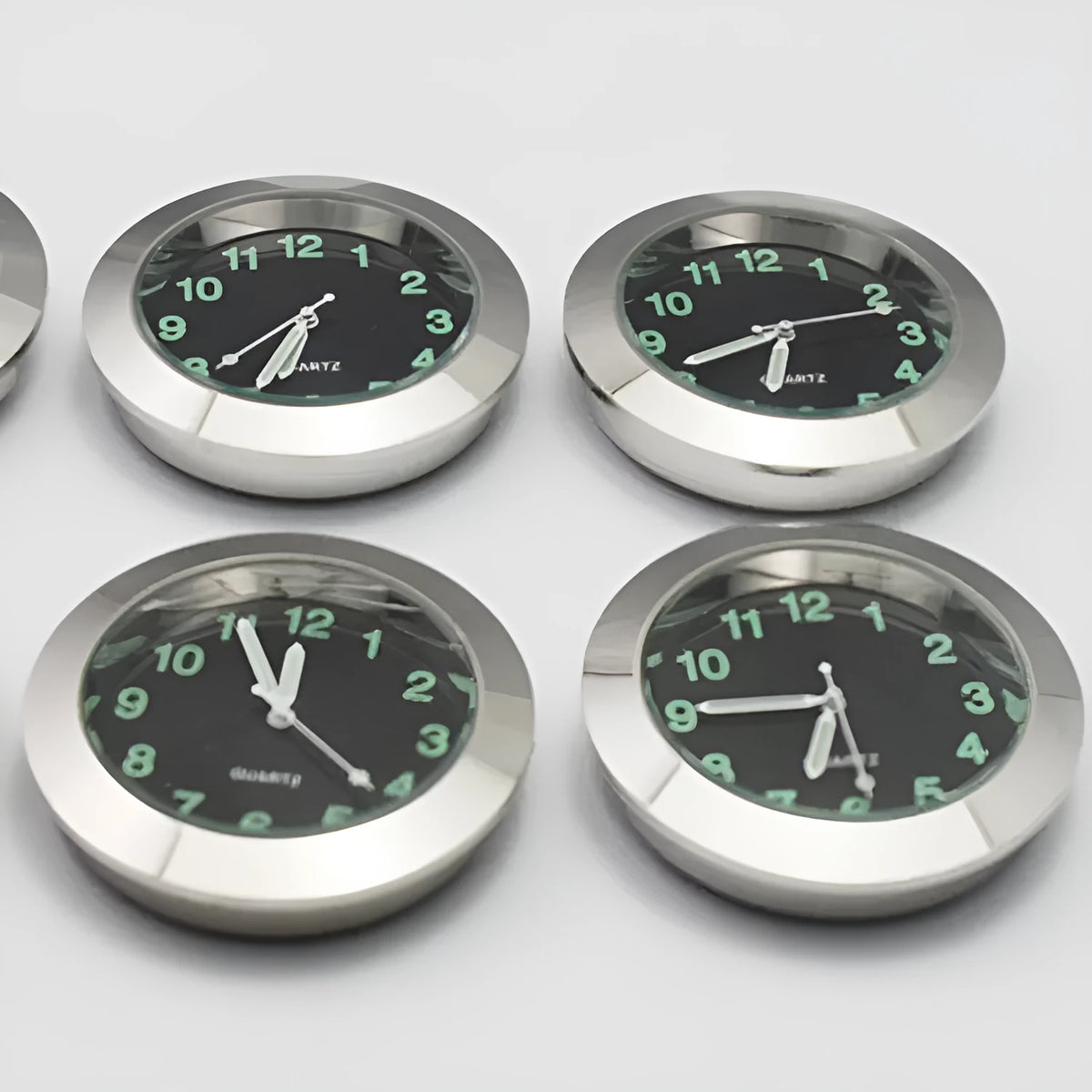 43mm round alloy clock movement with luminous dial and small three needles in black colour