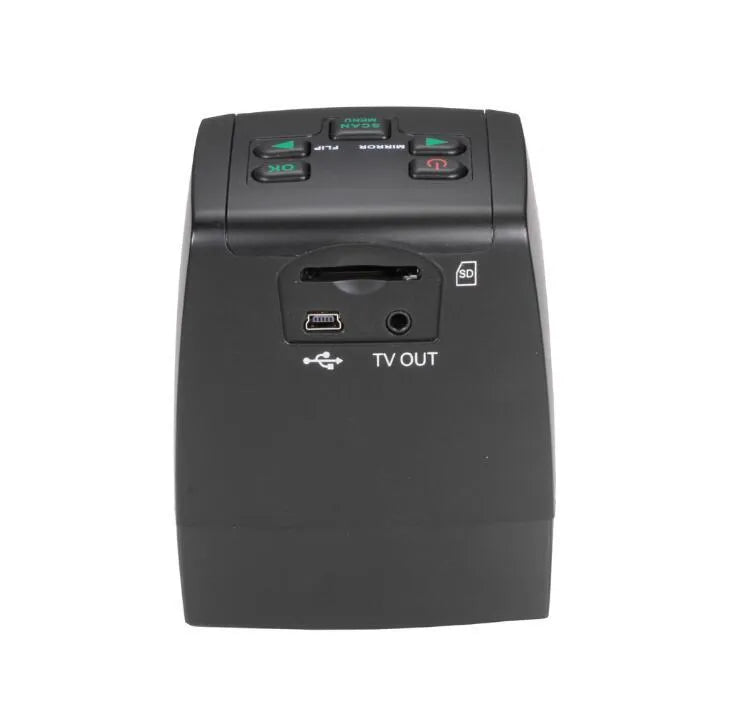 High resolution USB film negative and slide scanner with LCD screen on a desk
