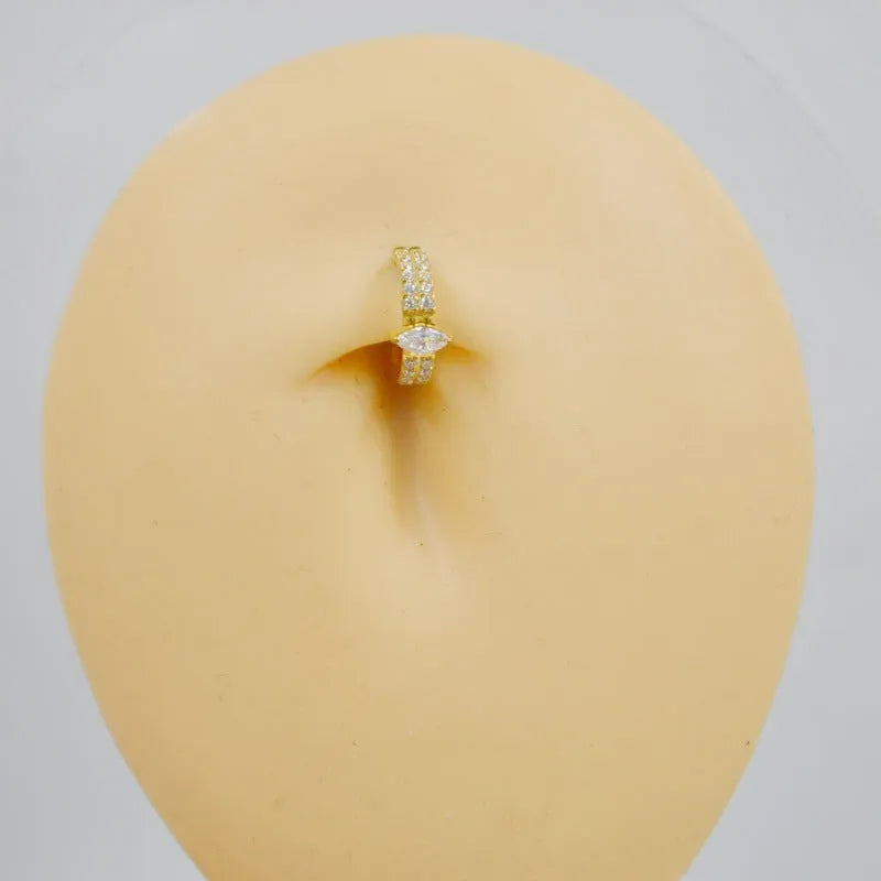 Heart shaped zircon earrings in silver or gold colour, 1.2x8mm size, 316 titanium steel construction