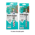 Set of 12 colour paint tubes for acrylic, gouache, watercolour and oil painting mediums