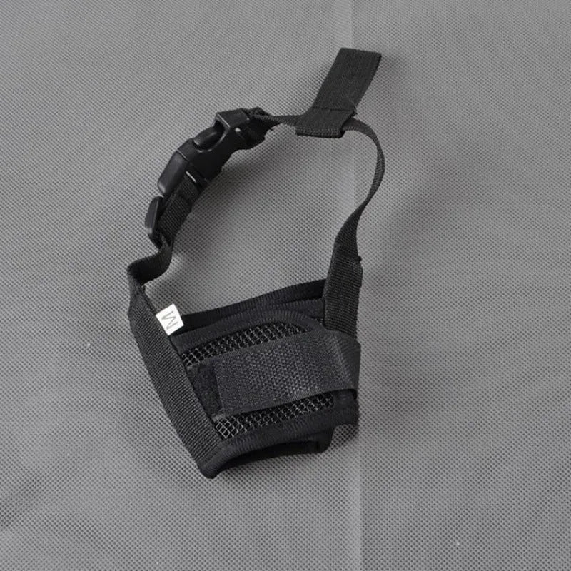 Adjustable plastic dog muzzle for biting and barking control in multiple sizes and colours