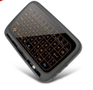 H18 mini wireless backlit keyboard with touchpad and mouse wheel in black